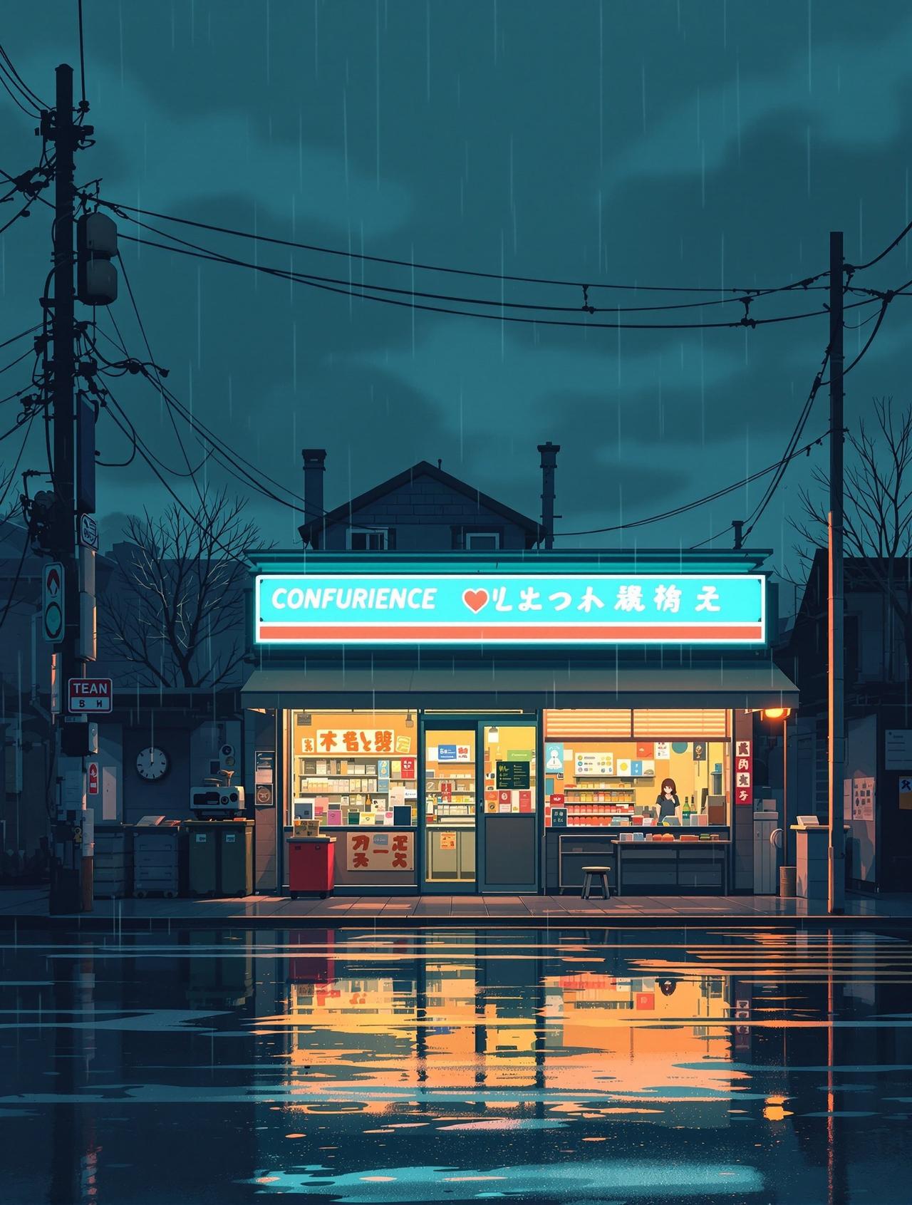 韩国网络短剧 雨天和便利店 - 治愈日常动漫短剧